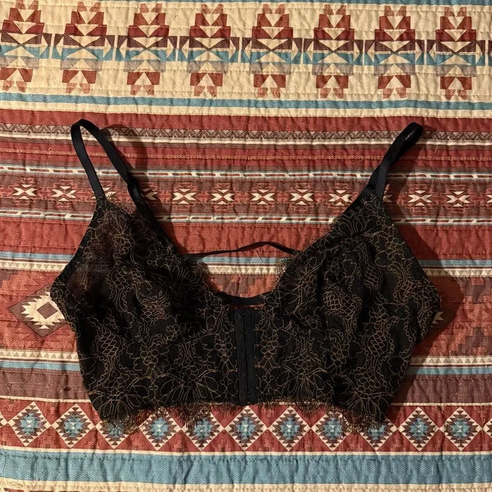 Free People Black Lace Bralette size medium